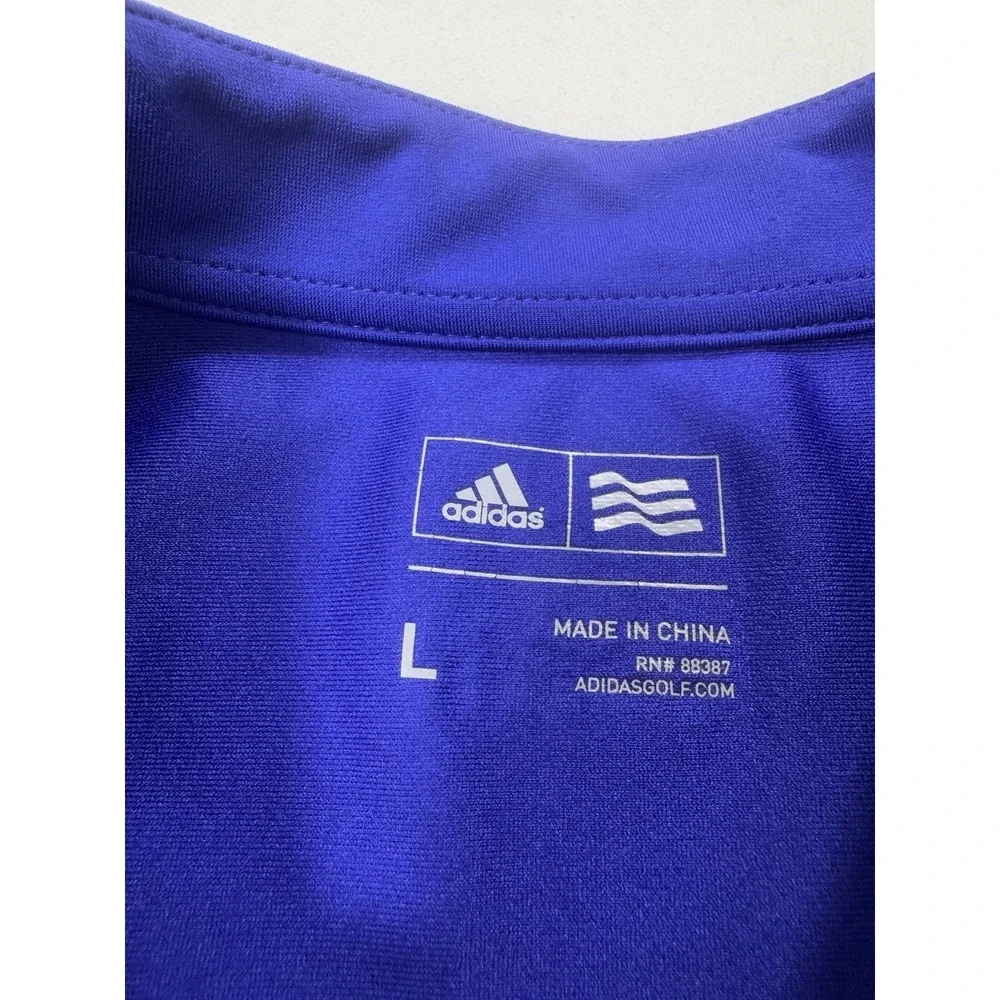 Adidas Golf Men Large Blue 1/4 Zip Pullover Performance Sweater Active Stretch L